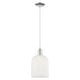 preview thumbnail 43 of 81, Innovations Lighting Endless Possibilities Arcadia - Bridal Veil - 1 Light 8" Cord Hung Mini Pendant Polished Nickel/Gloss White Shade