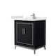 Option Black, Nickel Trim, White Cultured Marble Top