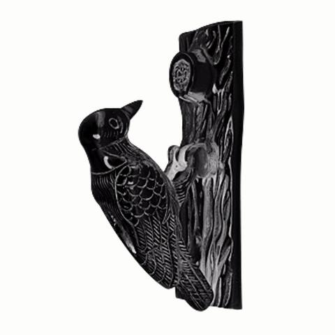 Door Knocker Black Cast Iron Woodpecker Design Rustproof 6.5 inch High Renovators Supply