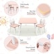 preview thumbnail 9 of 13, Kids Table and Chair Set, 3 Pcs Wooden Play Table and 2 Cute Rabbit Chairs, Solid Wood Legs, Space-Saving