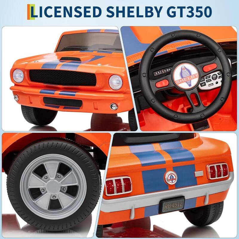 24V 2 Seater Ride on Licensed Shelby GT350 Ride on Toys for Kids Best Gift