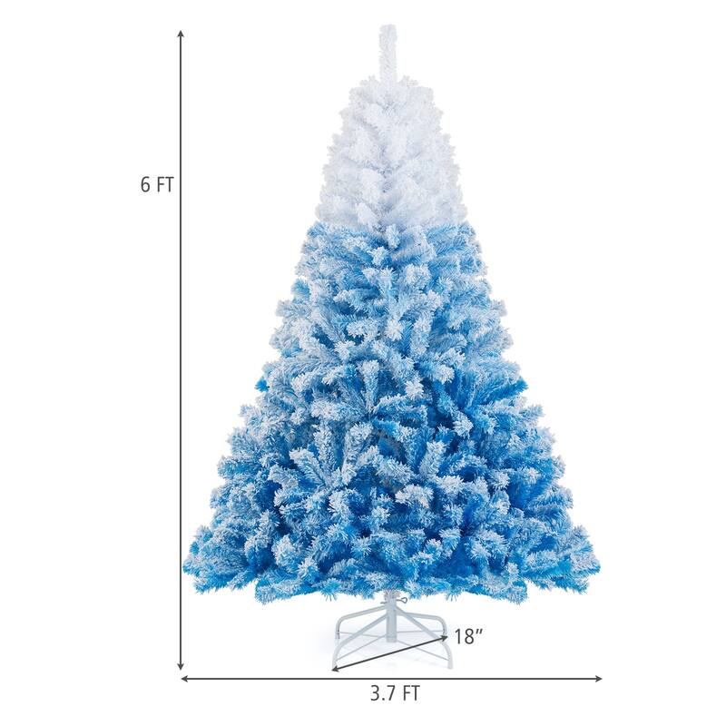 Artificial Flocked Christmas Tree with Metal Stand and Snow-Tipped Branches Ideal Holiday Decoration