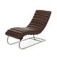 preview thumbnail 18 of 16, Pearsall Channel Stitch Chaise Lounge by Christopher Knight Home Dark Brown + Silver