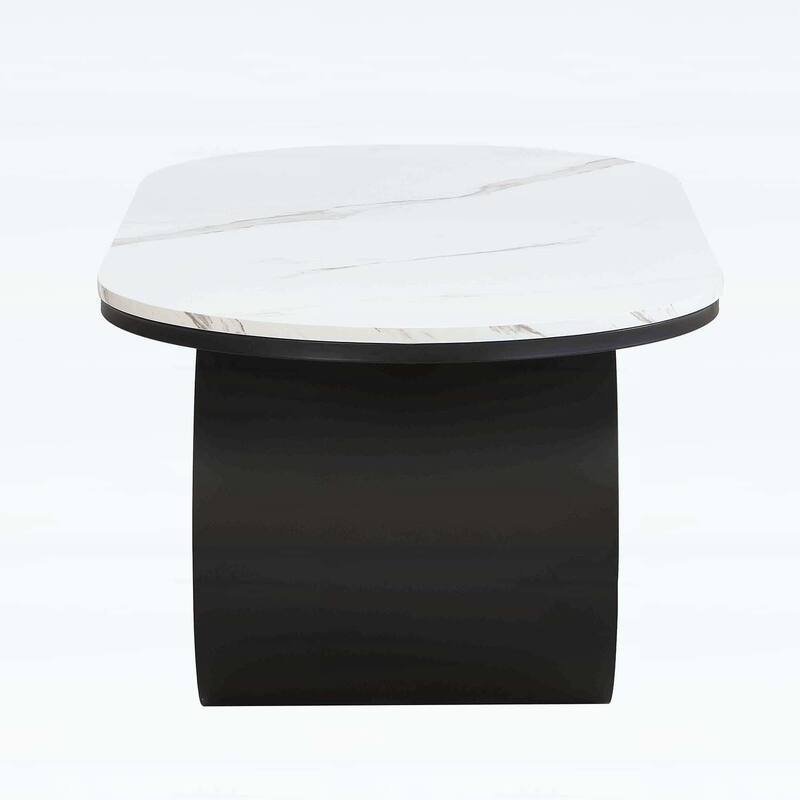 Modern Oval Coffee Table with Storage,Metal Frame for Elegant Living Room Decor