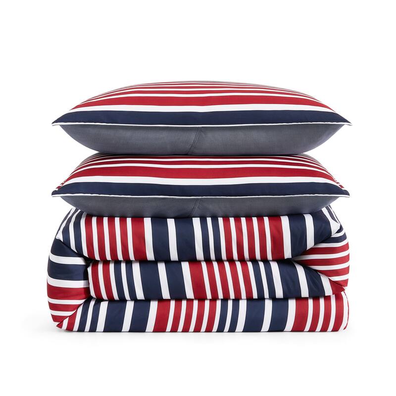 Tommy Hilfiger Favorite Stripe Reversible Red Comforter Set