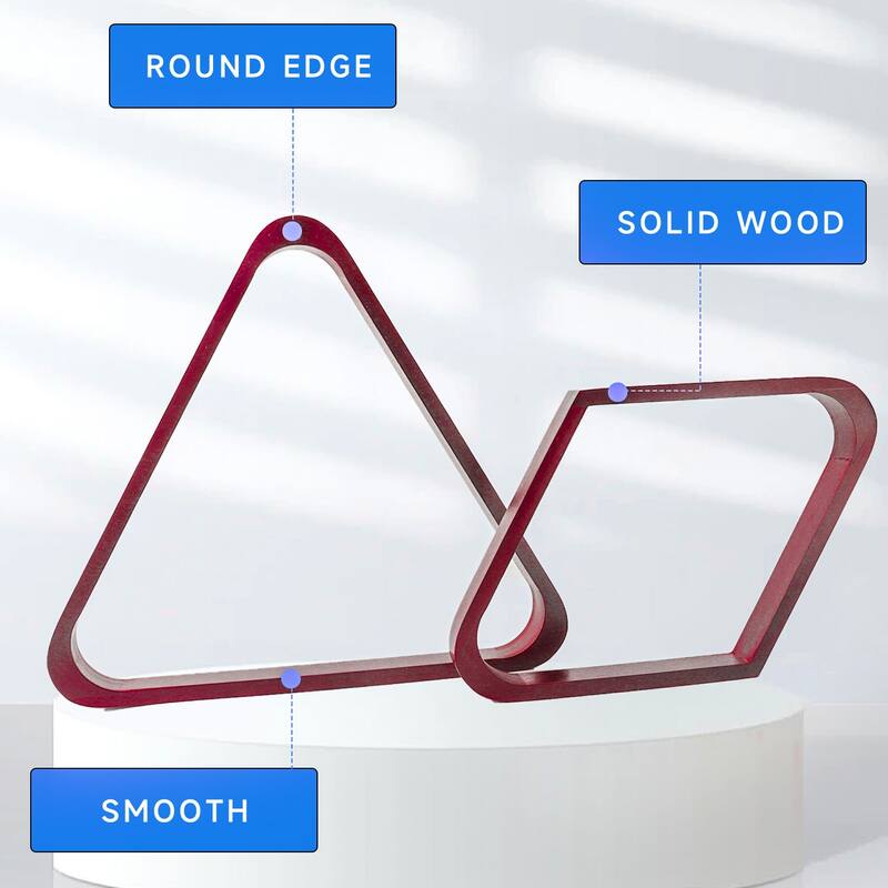 GSE™ Mahogany Solid Wood Billiard 8-Ball Triangle/9-Ball Diamond Pool Ball Racks for 2-1/4" Pool Balls