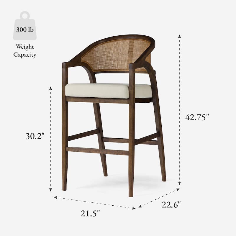 Maven Lane 30" Chloe Bar Height Kitchen Stool