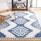 preview thumbnail 89 of 104, SAFAVIEH Moroccan Tassel Shag Iulieana Boho Tribal 2-inch Thick Rug 3' x 5' - Blue/Ivory
