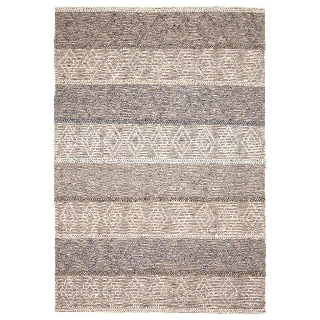 ECARPETGALLERY Braid weave Sienna Grey Wool Rug - 6'0 x 8'0