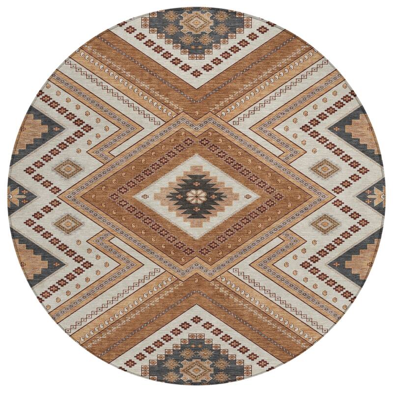 Machine Washable Indoor/ Outdoor Global Boho Chantille Rug