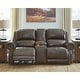 preview thumbnail 1 of 6, Signature Design by Ashley Buncrana Leather Power Dual Adjustable Reclining Loveseat