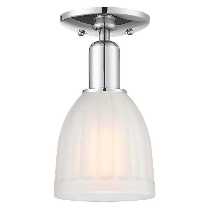 Innovations Lighting 716-1C-11-6 Brookfield Semi-Flush Brookfield 6" - Polished Chrome / White