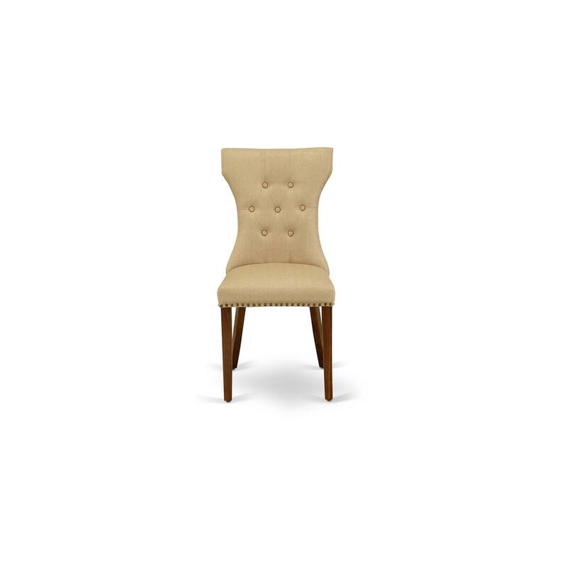 East West Furniture 11 Piece Dining Table Set- a Dining Table and 10 Linen Fabric Chairs(Finish Options)