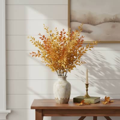 HomeRoots Set of Six Orange And Yellow Fall Foliage Wreath Sprays