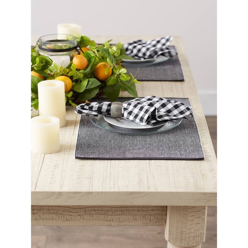 DII Black & White 2-Tone Ribbed Placemat (Set of 6)
