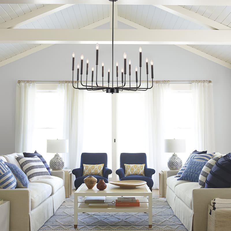 16-Light Metal Rustic Modern Candle Chandelier Fixturesfor Living Room Kitchen Foyer Bedroom