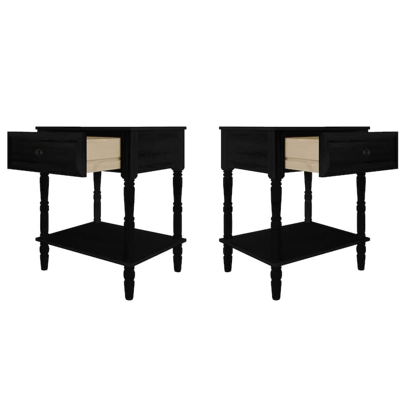 Clayfell Ruston 1 Drawer Nightstand (Set of 2)