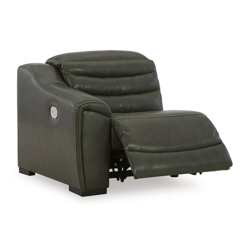 Signature Design by Ashley Center Line Gray Sofa and Loveseat - 111" W x 40" D x 35" H