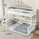 preview thumbnail 4 of 11, Twin XL over Queen Wooden Bunk Bed with Guardrails and Ladder, Convertible Frame