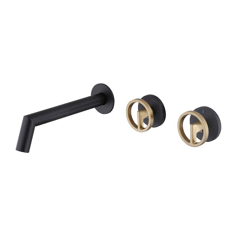 Solid Brass Single Handle Or Double Handle Wall Mounted Bathroom Faucet