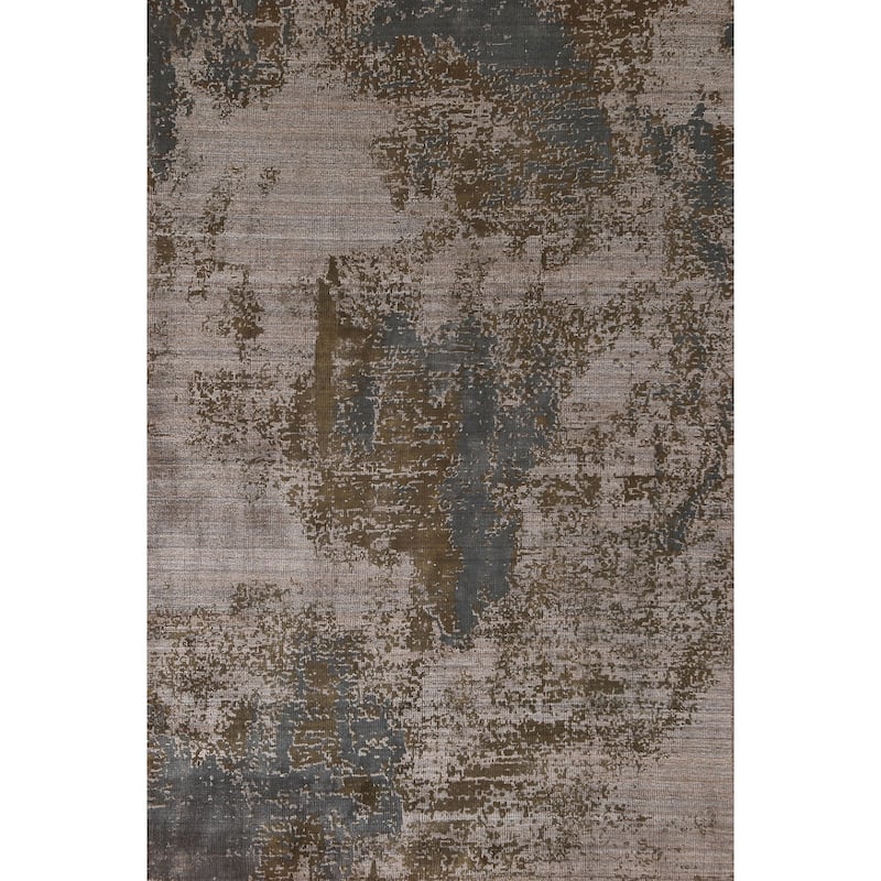 Multi-Color Abstract Area Rug Handmade Wool Carpet - 5'3" x 8'4"