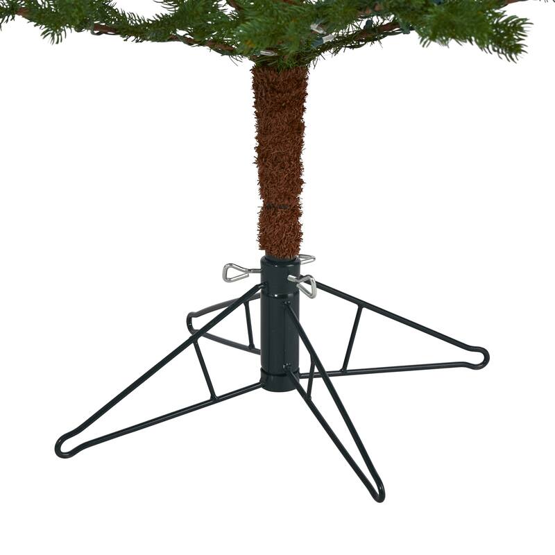 7.5ft Artificial Christmas Tree with Lights - Holiday Decor, Warm White LED, Bendable Branches, Classic Design - Green - 84