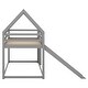 preview thumbnail 15 of 27, Twin Size Bunk House Bed with Slide and Ladder,House Shape Bunk bed with Slide