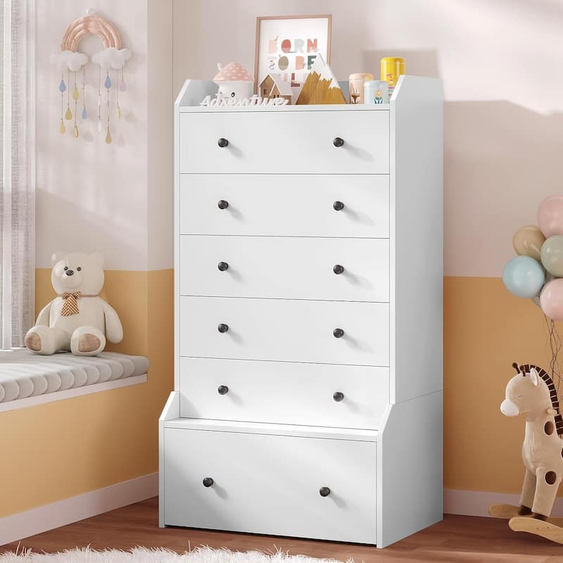 Tall 6 Drawer Dresser Dresser for Bedroom Vertical Dressers Chest of Drawers