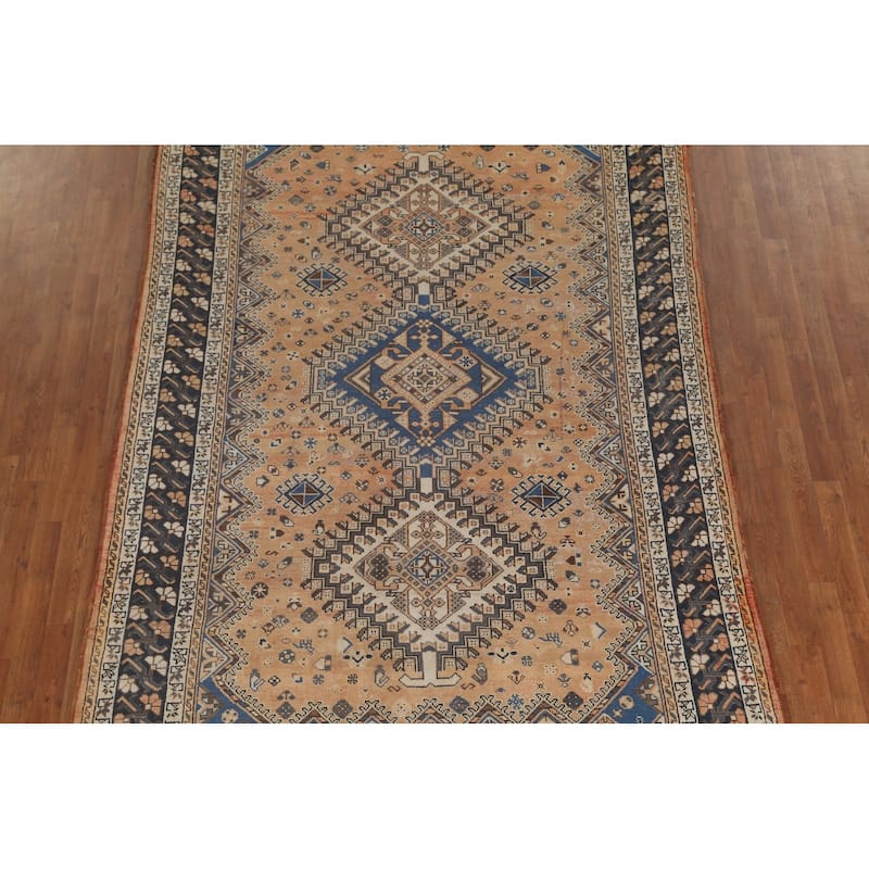 Tribal Bakhtiari Persian Vintage Area Rug Handmade Wool Carpet - 6'7"x 9'10"