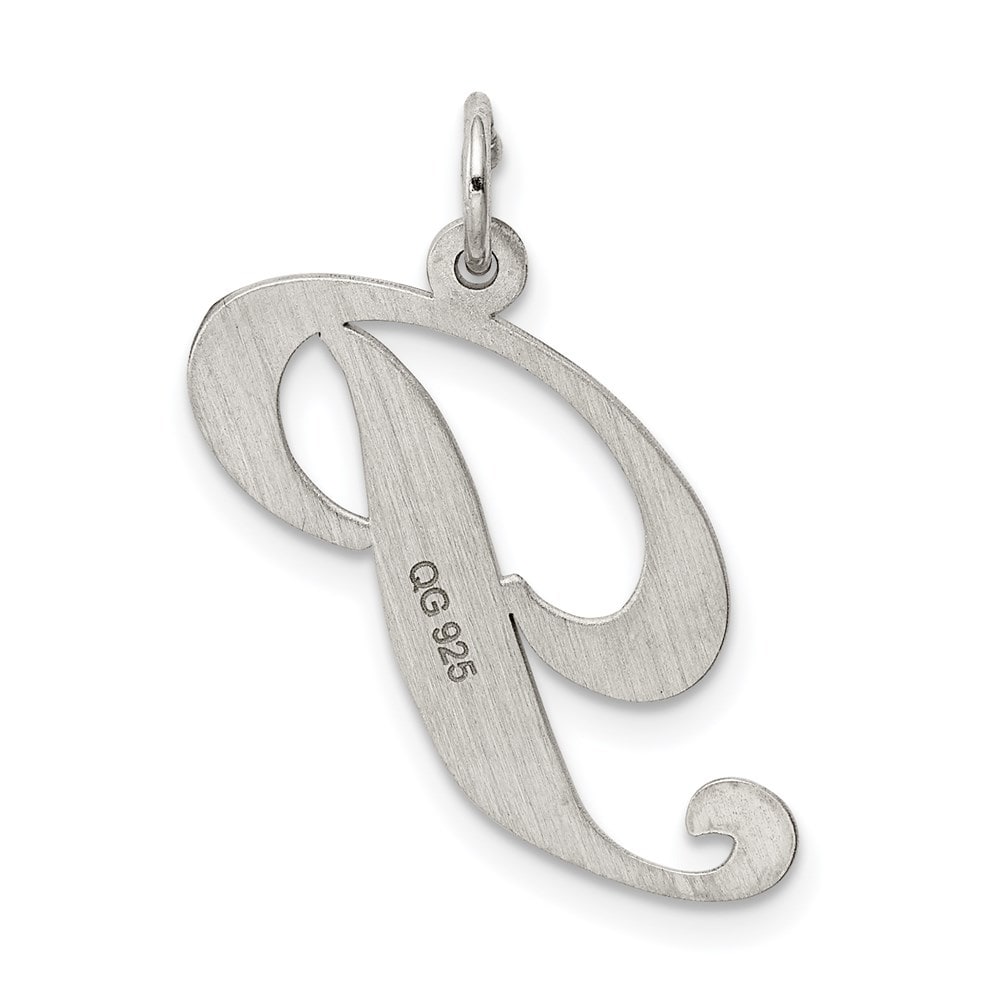 Sterling Silver Large Fancy Script Initial P Charm 