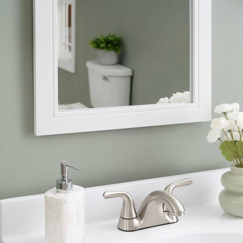 Linon Blakely Vanity with Mirror and Dual 12-inch Side Cabinets