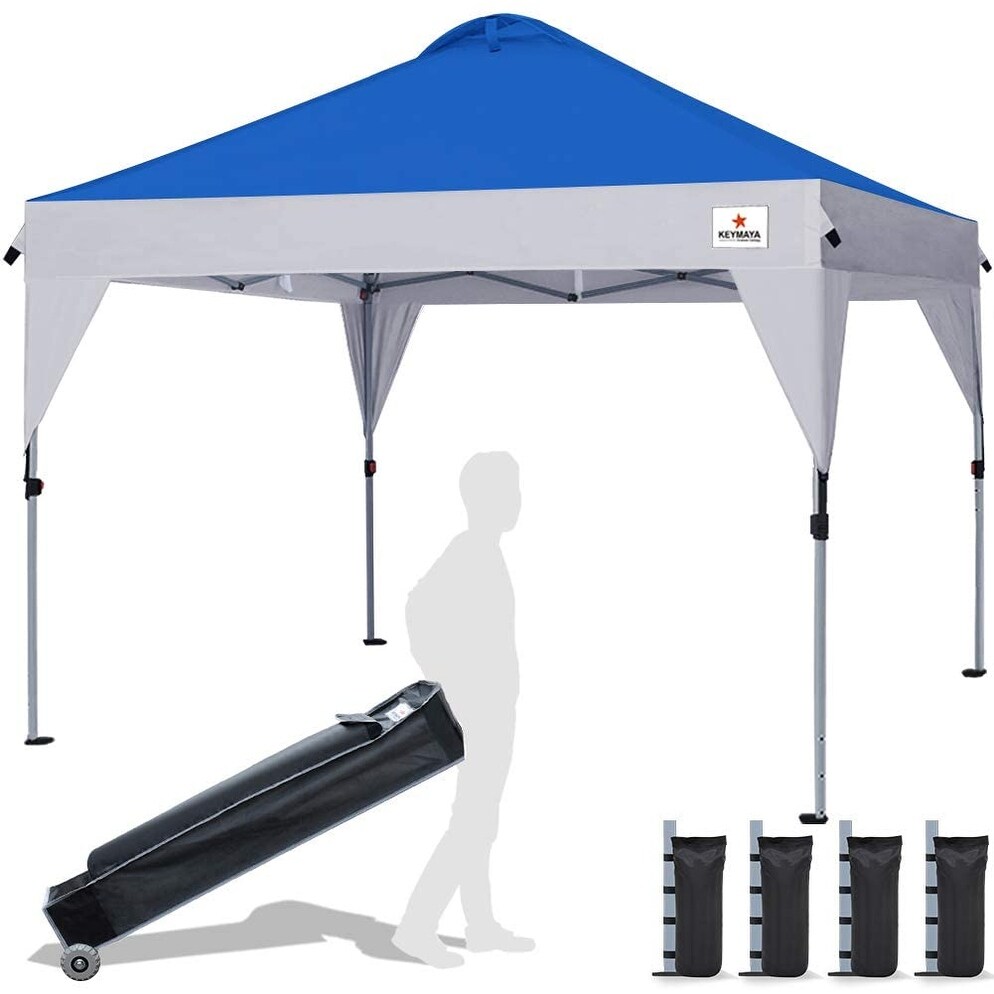 Blue/White Pop Up Waterproof Canopy 10x10 Commercial instant Patio Gazebo Tent 