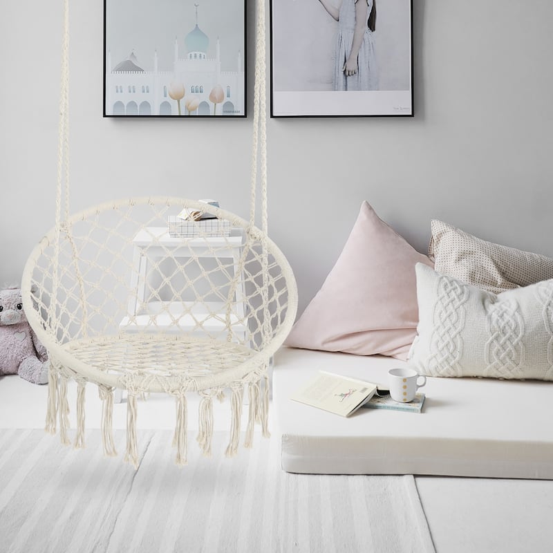 Hammock Chair Macrame Swing for Indoor and Outdoor