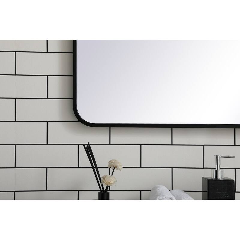 Ezra Soft Corner Metal Rectangular Mirror