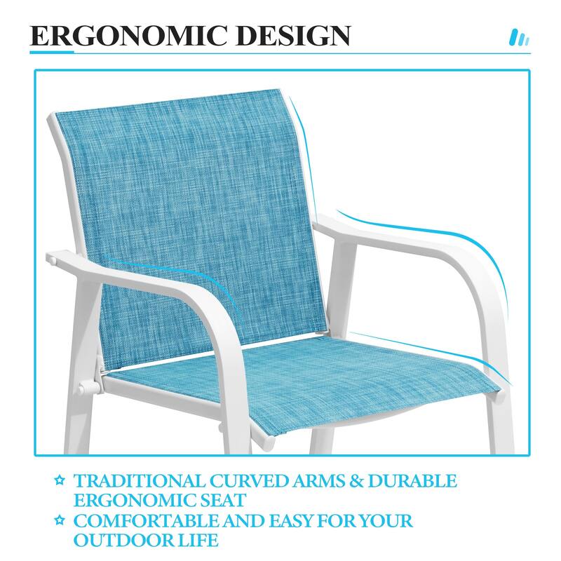 Crestlive Products Outdoor Outdoor Cast Aluminum Swivel Bar Stools with Sunbrella Cushion