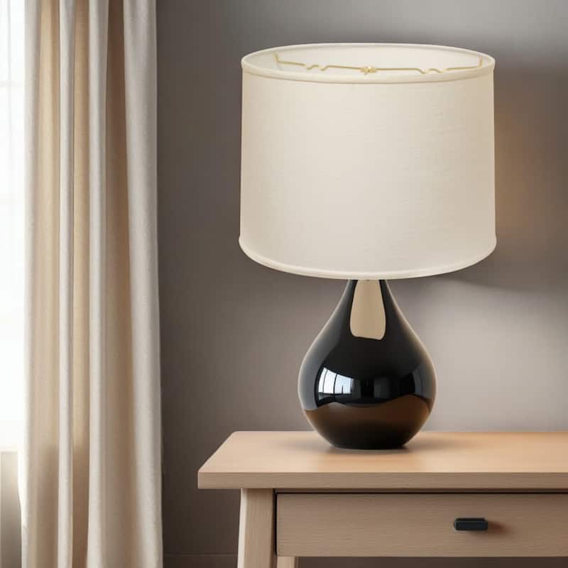 HomeRoots White Linen Drum Lamp Shade - 18