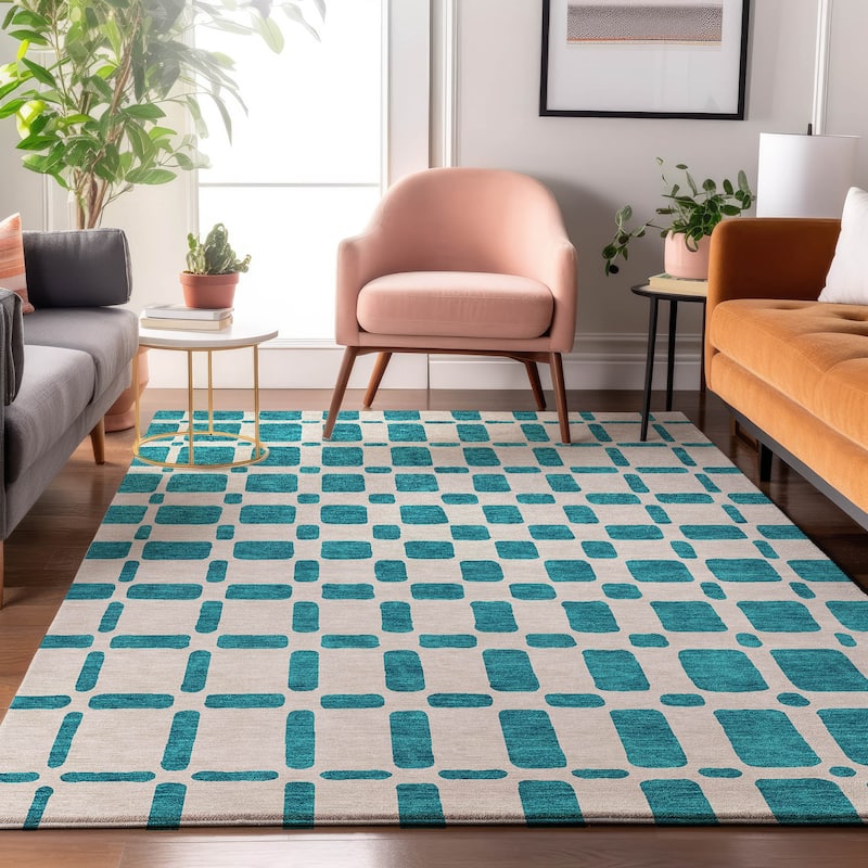 Premium Washable Super Soft Modern Hope Mayfield Rug - Teal - 2'6" x 3'10"