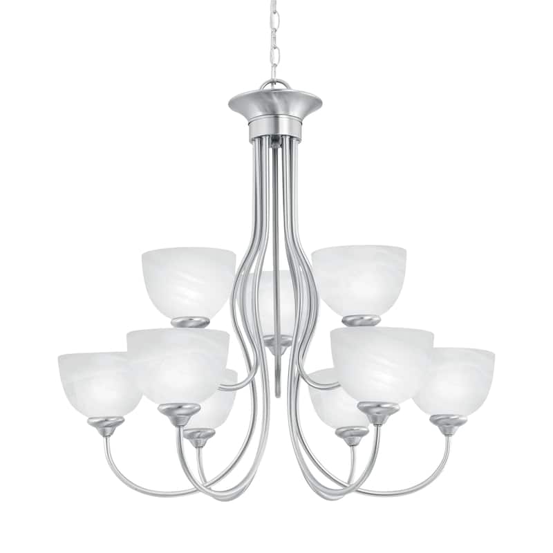 Tahoe 19-inch Wide 3-Light Chandelier in Brushed Nickel - 30in W x 30in D x 29in H