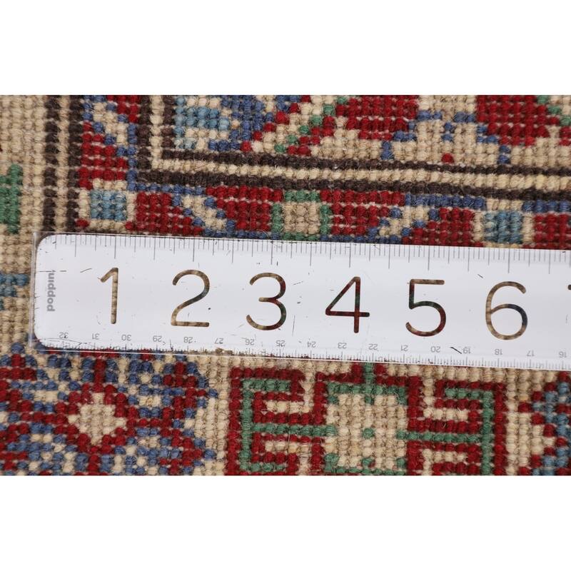 Light Blue Kazak Accent Rug Hand-Knotted Bedroom Wool Carpet - 2'7" x 3'10"