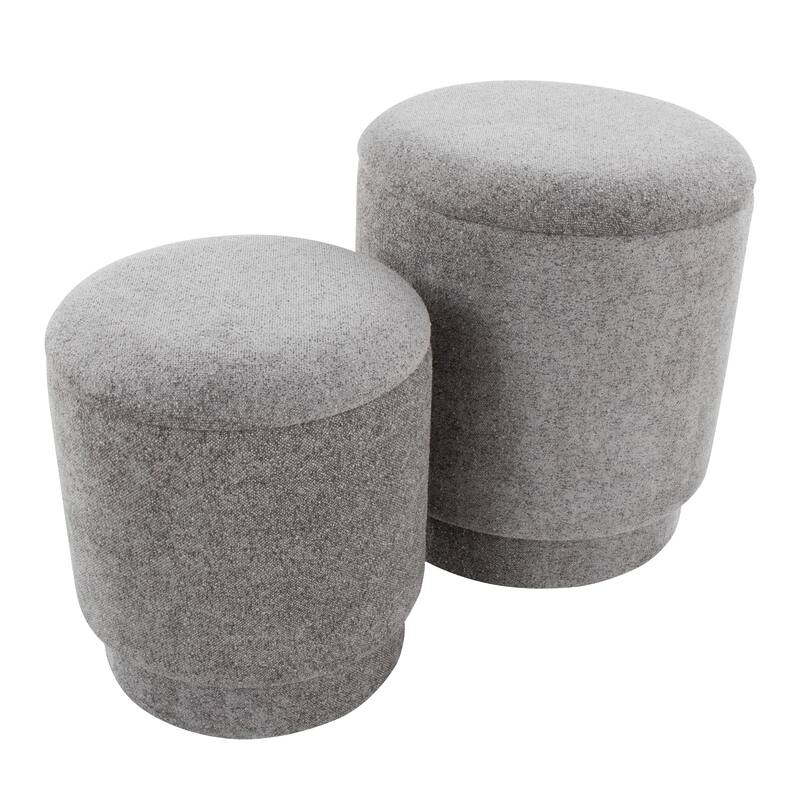 Marla Upholstered Contemporary Ottoman Set in Fabric by LumiSource
