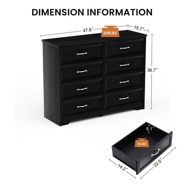 dimension image slide 1 of 2, Modern Bedroom Drawer with 8 Drawers Dresser Kids Room