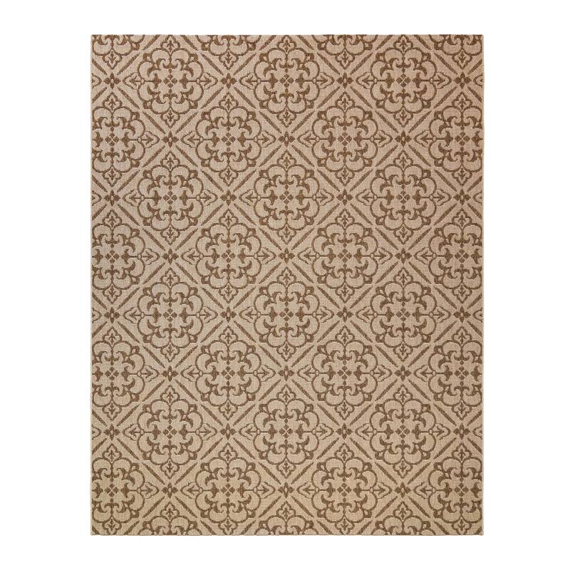 Gertmenian Grace Premium Multi-Size Multi-Colored Flatweave Indoor/ Outdoor Area Rug Collection - 7'10"x10' - TRENTON CHESTNUT