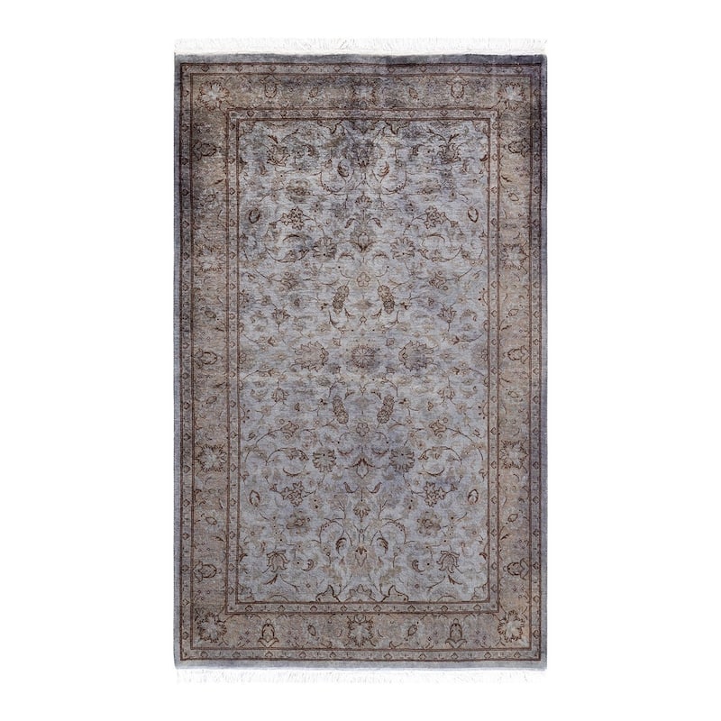 Overton Hand Knotted Wool Vintage Inspired Modern Contemporary Overdyed Gray Area Rug - 3' 3" x 5' 3"