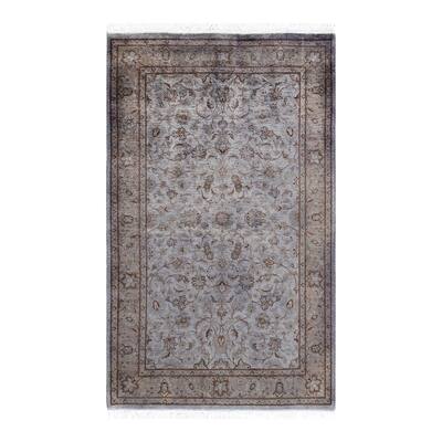 Overton Hand Knotted Wool Vintage Inspired Modern Contemporary Overdyed Gray Area Rug - 3' 3" x 5' 3"