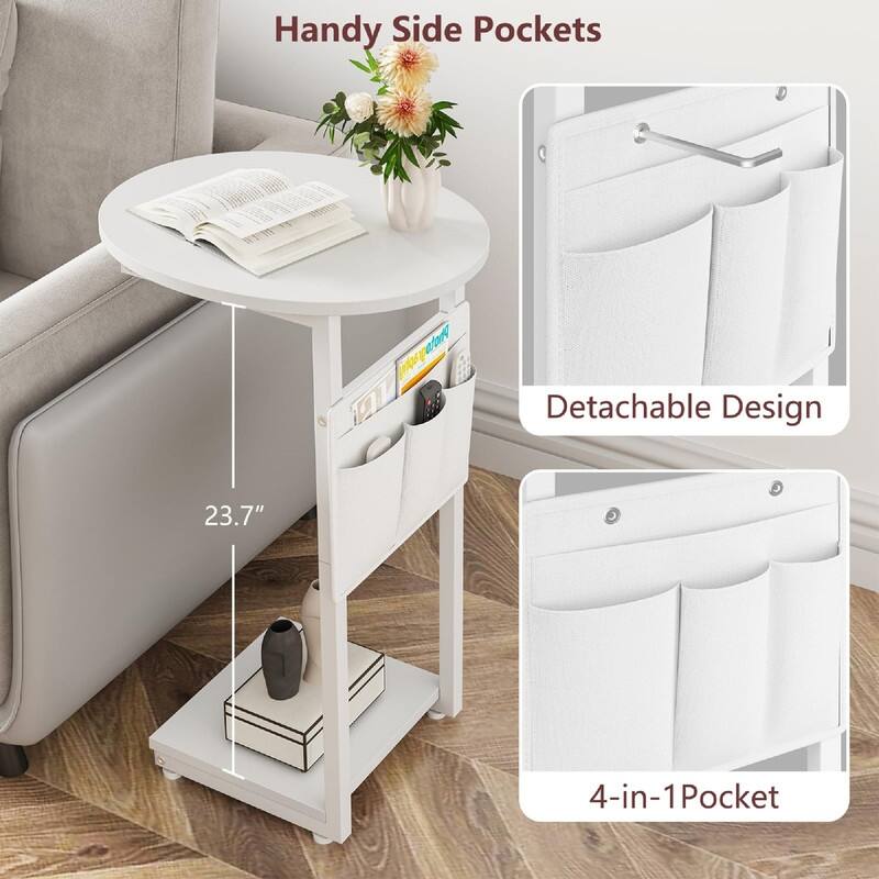 C Shaped End Table - 15.7"D x 12.6"W x 25.6"H