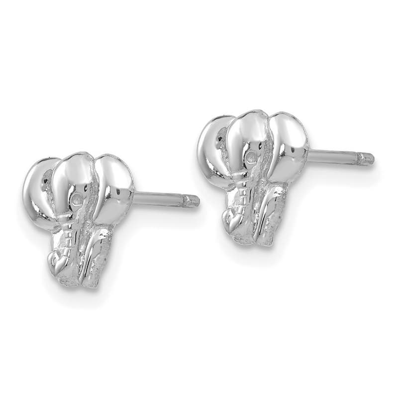 Curata 14k White Gold Elephant Earrings - 7x8mm