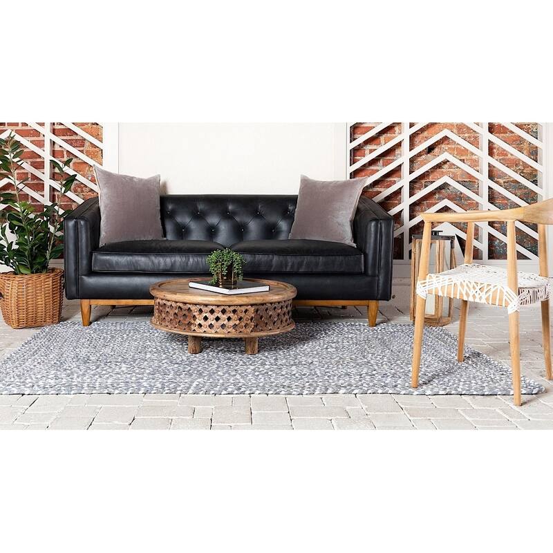 Braided Slin Collection Area Rug - 2'6"x6' - Gray