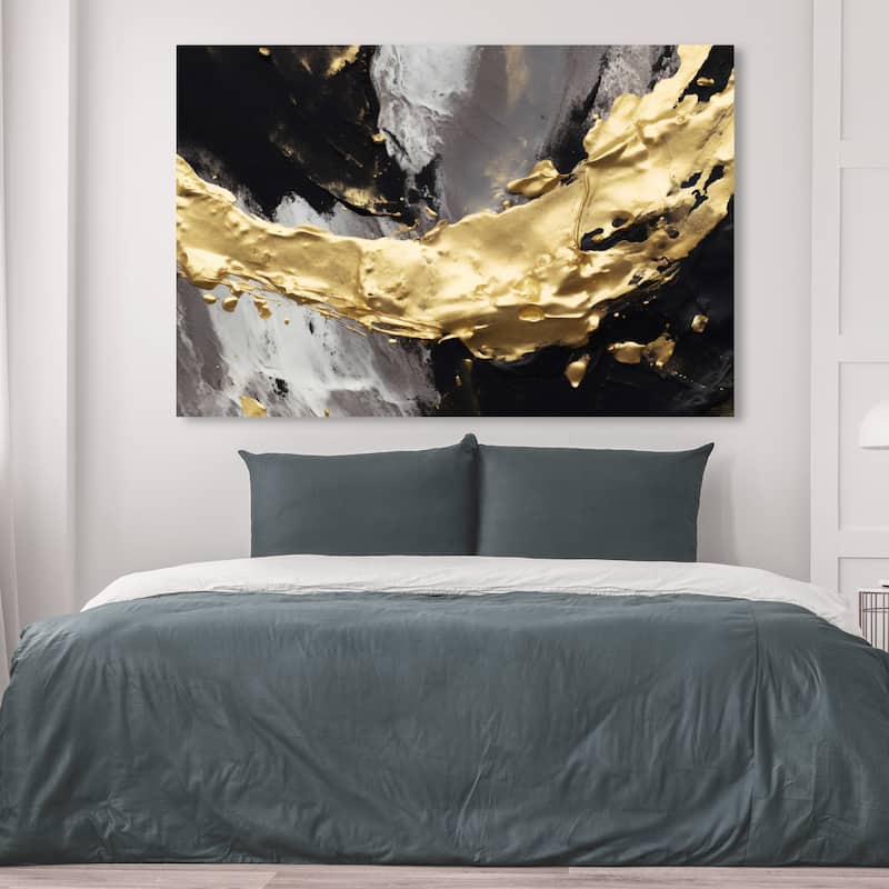 Wynwood Studio Abstract Coal Treasures Gold and Modern & Contemporary Wall Art Canvas Print - 36 x 54