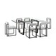 preview thumbnail 25 of 98, Kai Anastasia 7 Piece Rectangular Glass Dining Table Set with Metal Frame and Upholstered Chairs