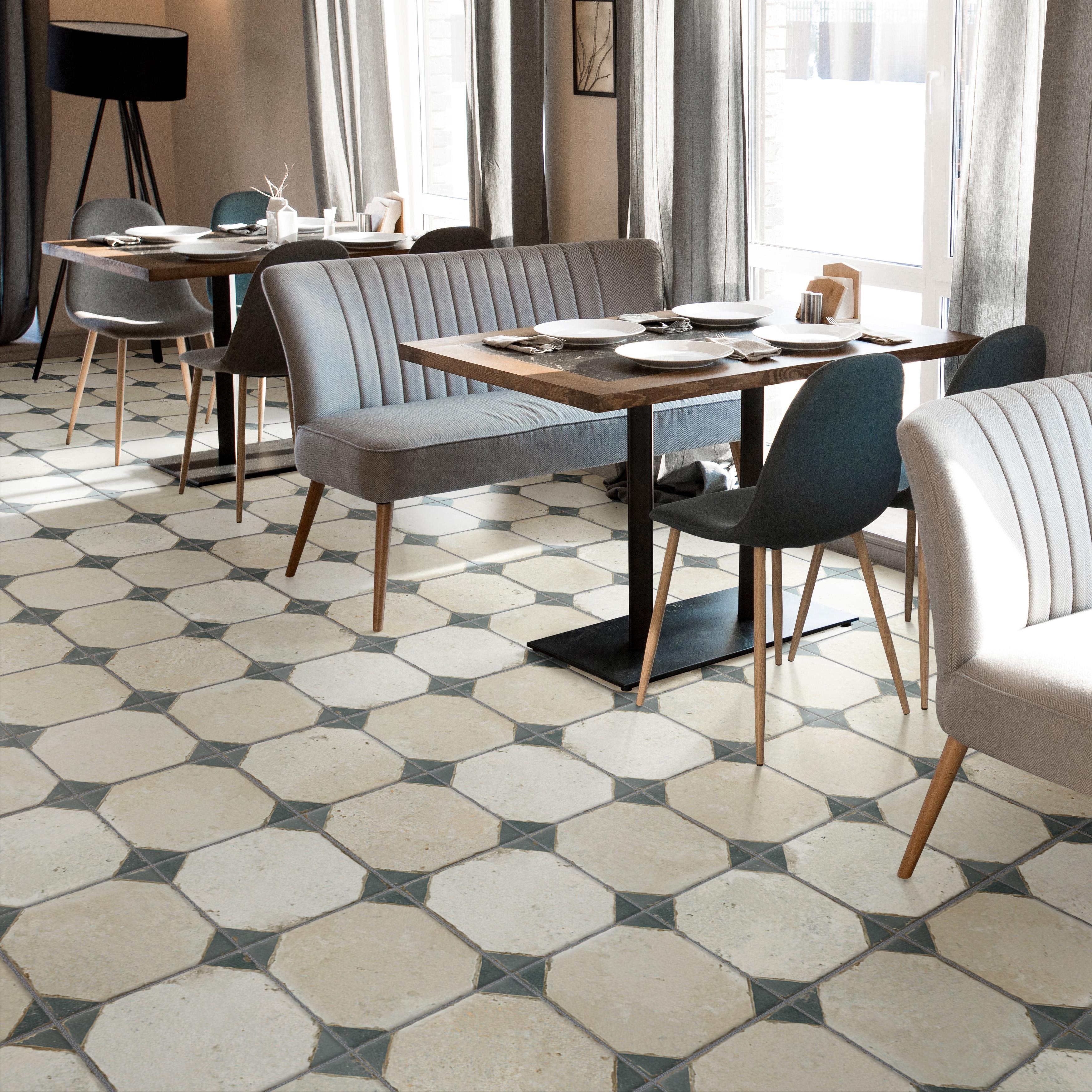 Merola Tile Kings Yard Blue 17-5/8" x 17-5/8" Ceramic Floor and Wall Tile